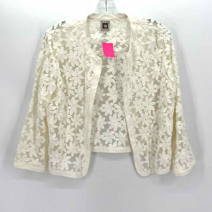 Size 12 Anne Klein Ivory Mesh Cardigan