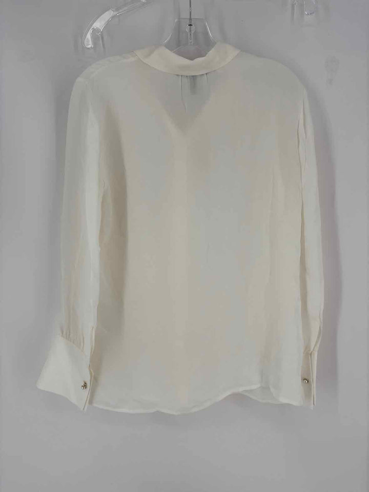 Size 6 White House Black Market Cream Shirt