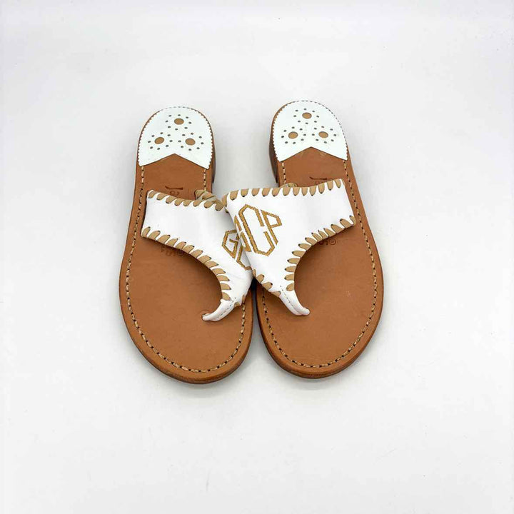 Shoe Size 6 Jack Rogers White Leather Sandals