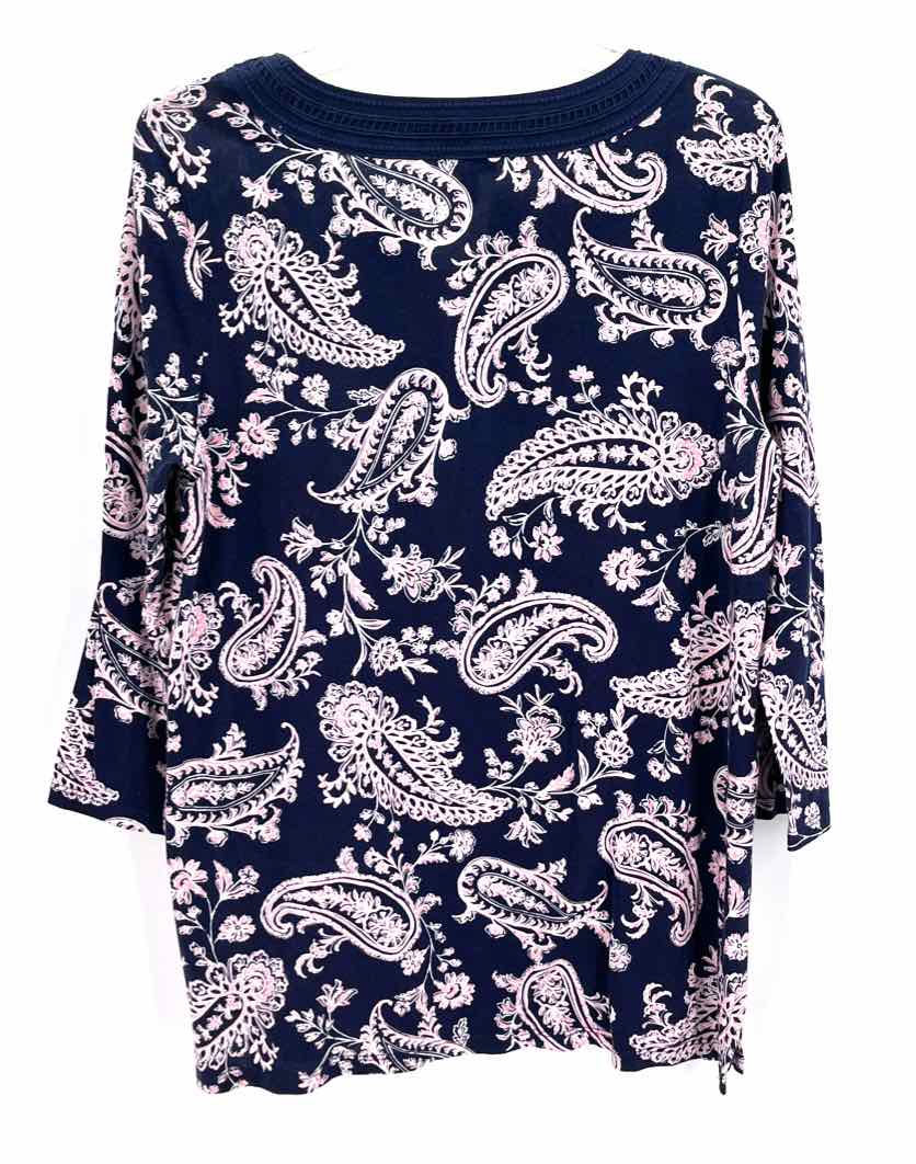 Size M Talbots Navy Print Shirt