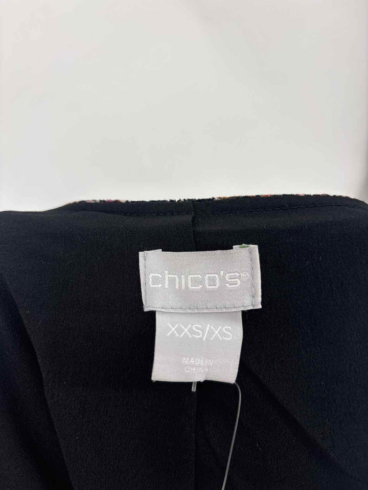 Size XS Chico's Black Velour Cardigan