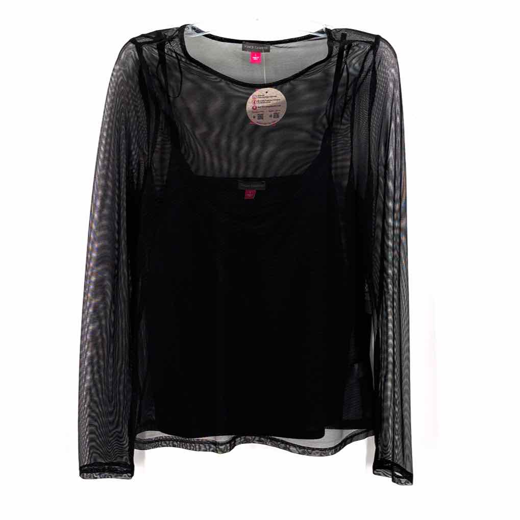 Size L Vince Camuto Black Mesh Shirt