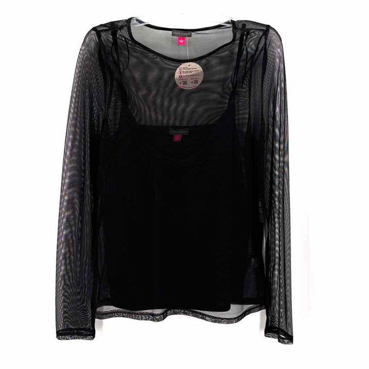 Size L Vince Camuto Black Mesh Shirt