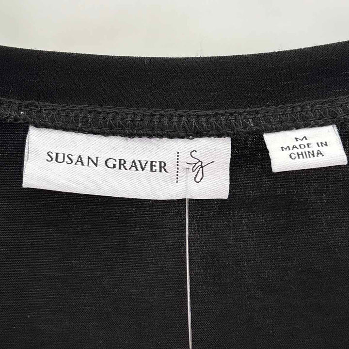 Size M SUSAN GRAVER Black Knit Shirt