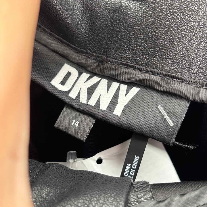 Size 14 DKNY Black Faux Leather Pants