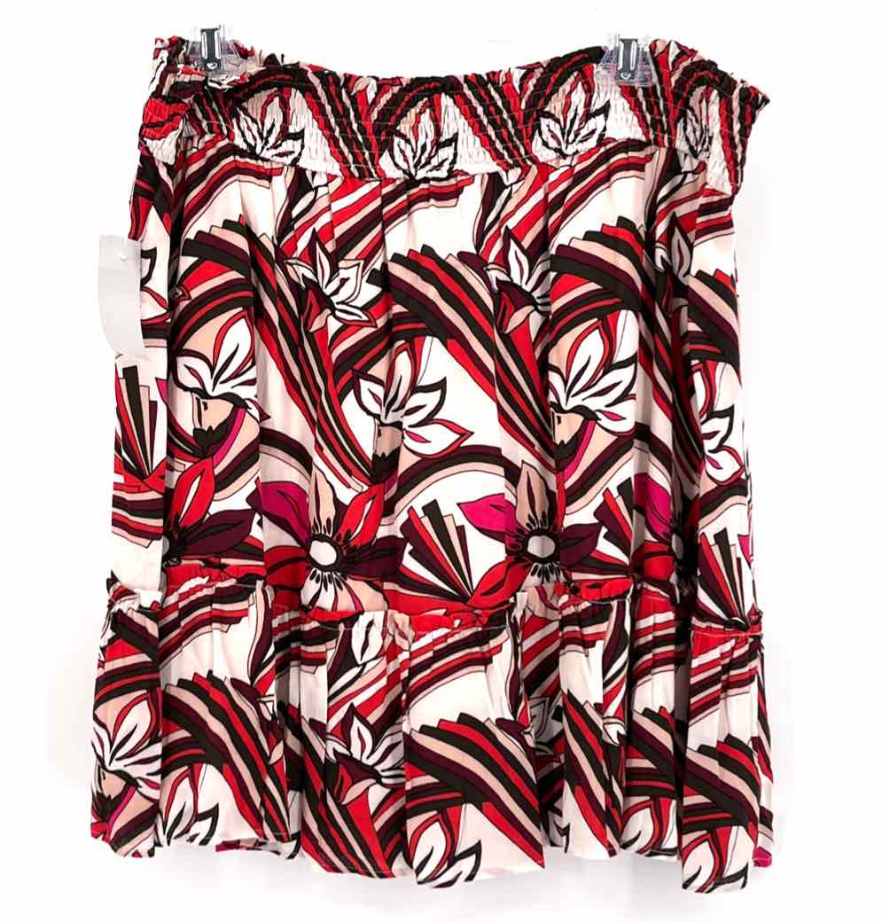 Size XL Anthropologie Red Print Skirt