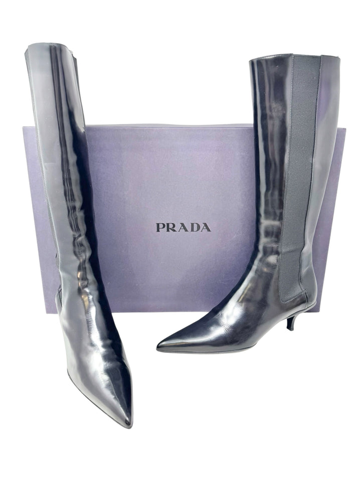 Shoe Size 41 PRADA Black Leather Luxury - Boots