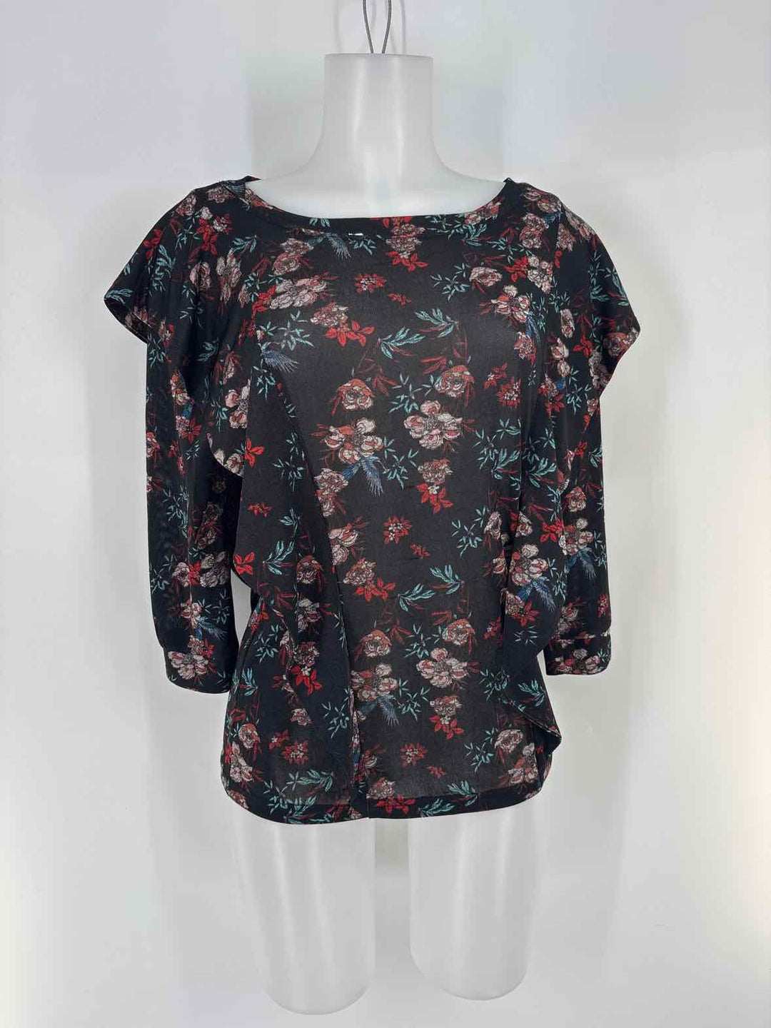 Size S FREE PEOPLE Black Print Shirt