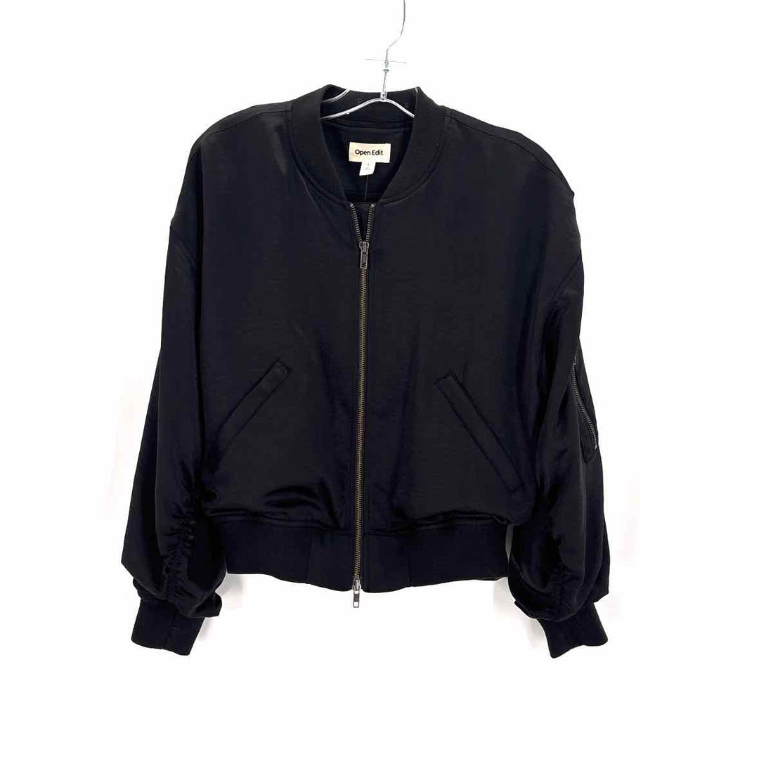 Size S OPEN EDIT Black Sateen Jacket
