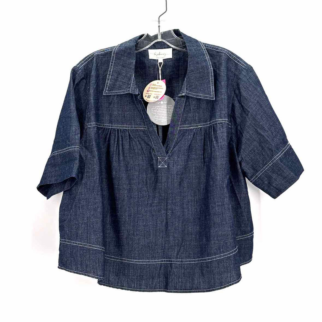 Size L Navy Denim Shirt
