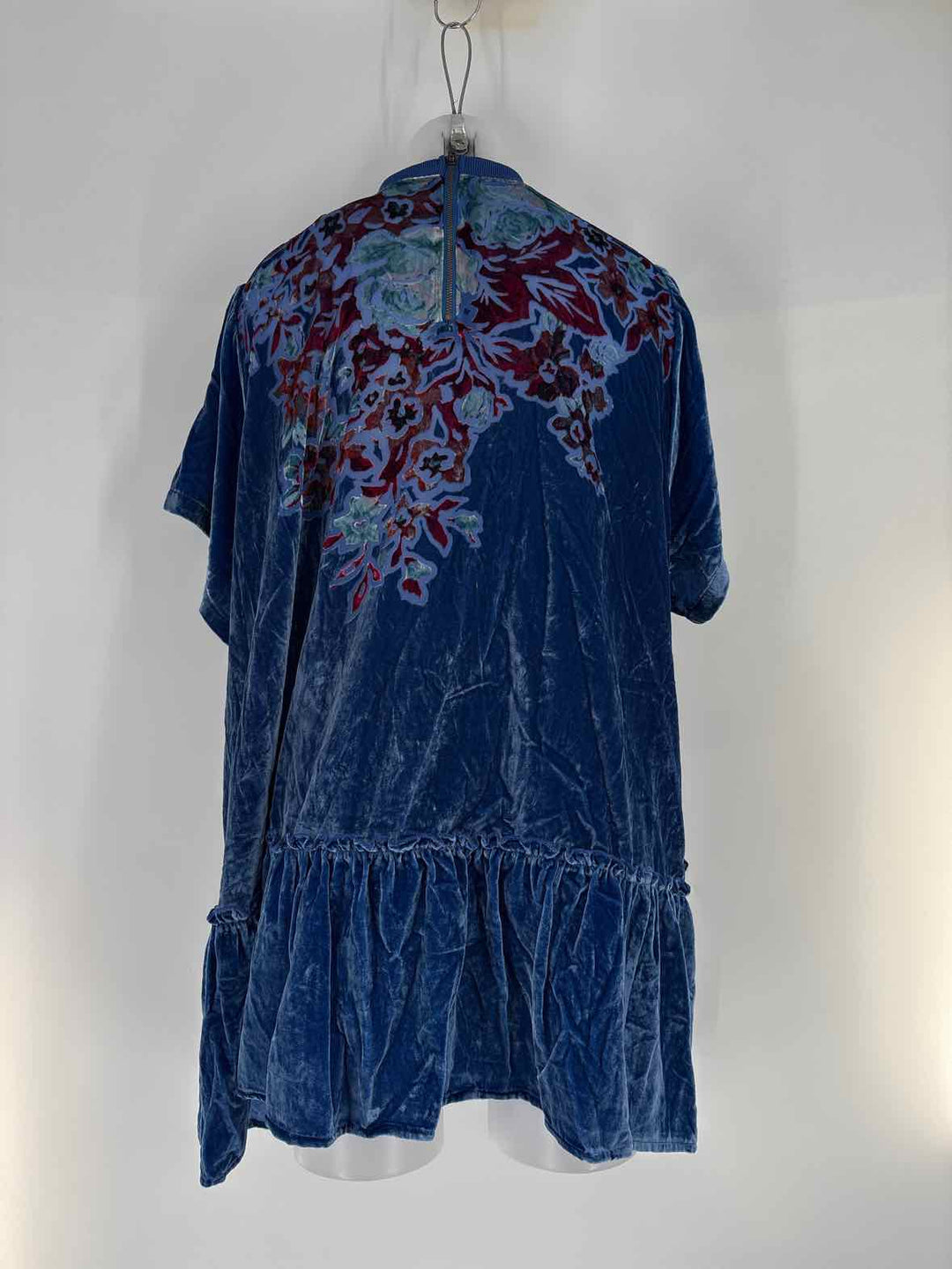 Size XS FREE PEOPLE Blue Velour Dress