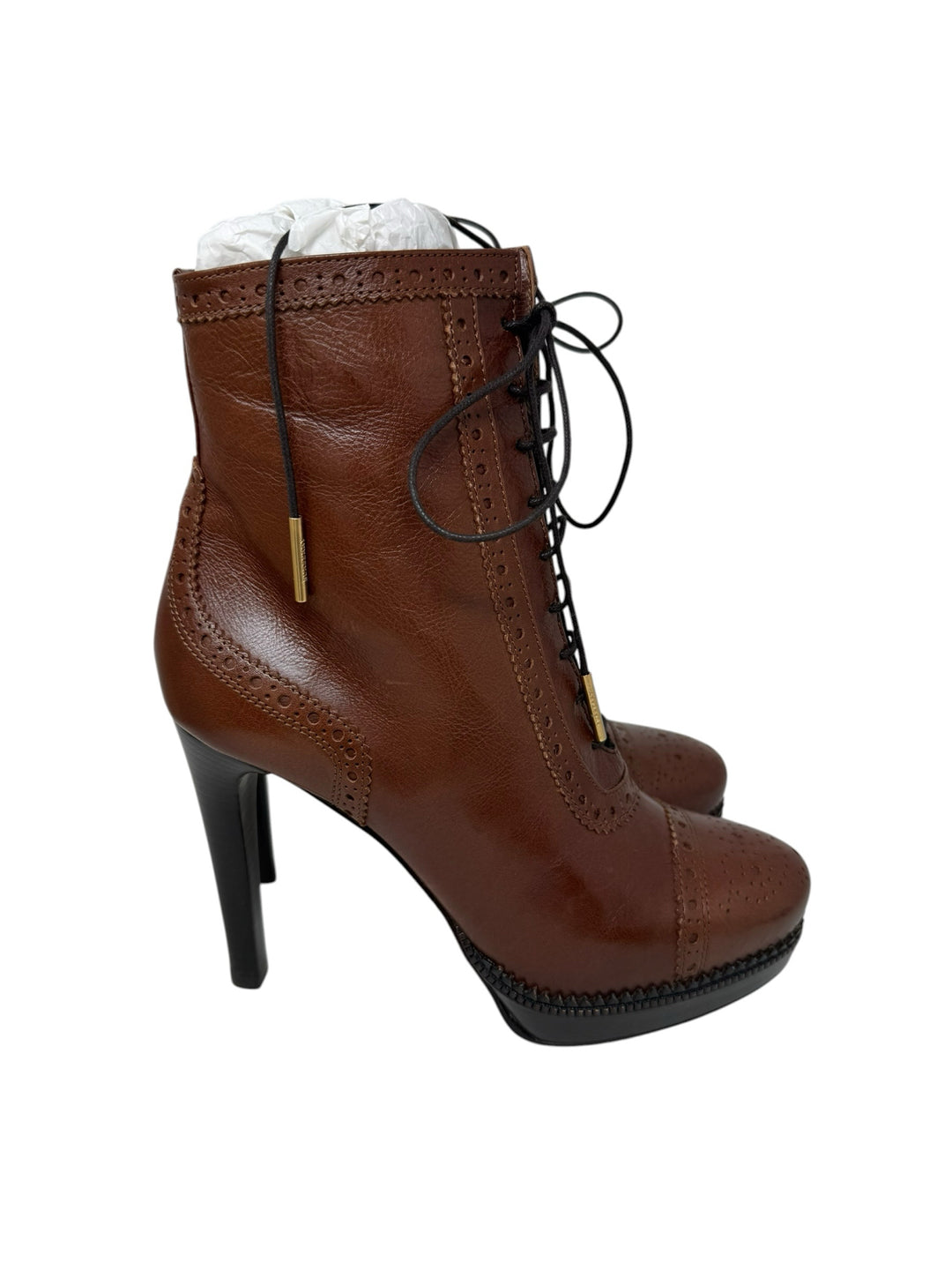 Shoe Size 38 Burberry Tan Leather Luxury - Boots