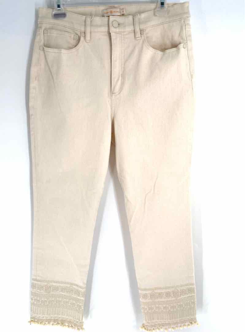 Size 31 Tory Burch Ivory Knit Pants