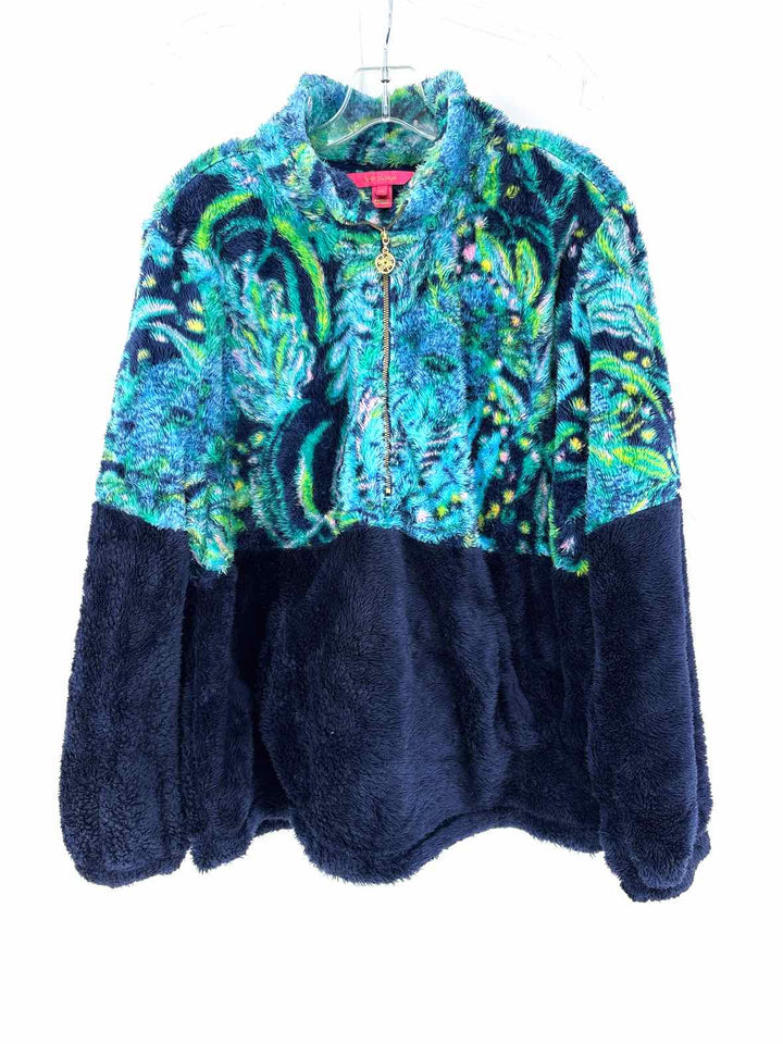 Size XL Lilly Pulitzer Blue Fleece Jacket