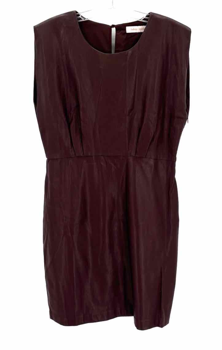 Size L Brown Leather Dress