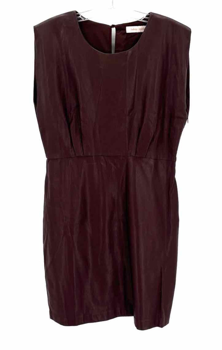 Size L Brown Leather Dress