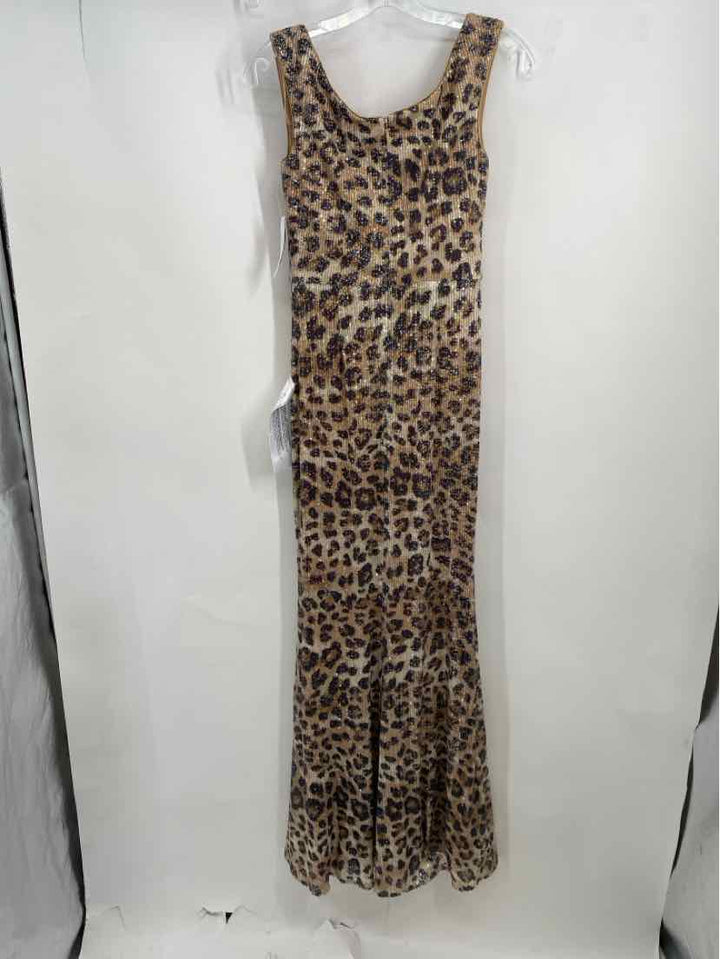 Size S DRESS THE POPULATION Brown Sequined Dress