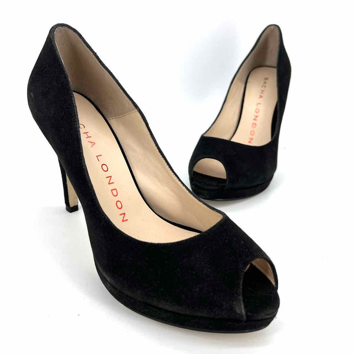 Shoe Size 8 SACHA LONDON Black Leather Heels