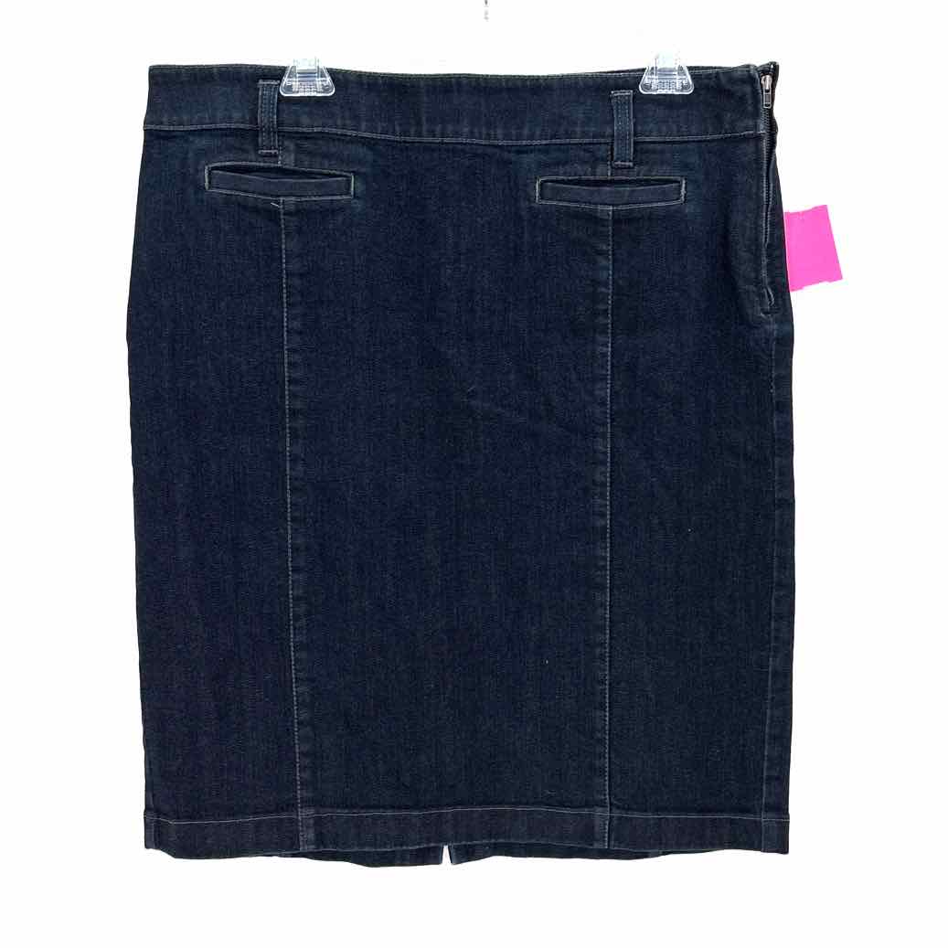 Size 12 Ann Taylor Navy Denier Skirt