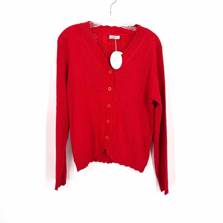 Size L Y3 Red Knit Cardigan