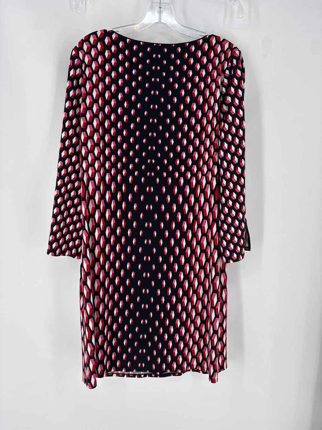 Size L White House Black Market Navy Print Dress