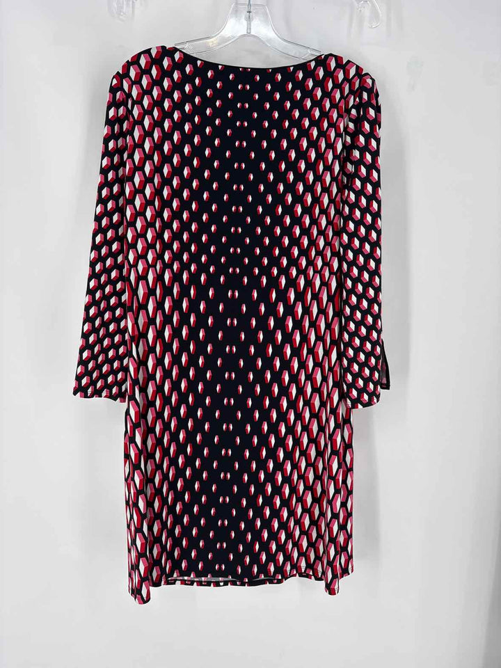Size L White House Black Market Navy Print Dress