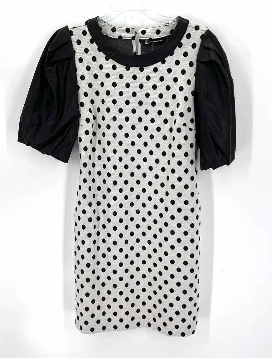 Size M NY & CO Multi-Color Knit Faux Leather Dress