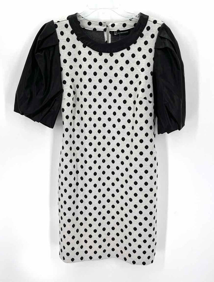 Size M NY & CO Multi-Color Knit Faux Leather Dress