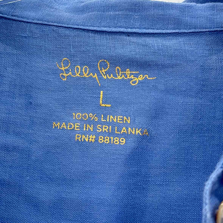 Size L Lilly Pulitzer Blue Linen Shirt