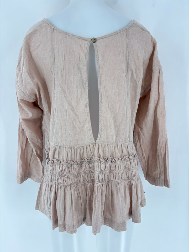 Size S FREE PEOPLE Beige Shirt
