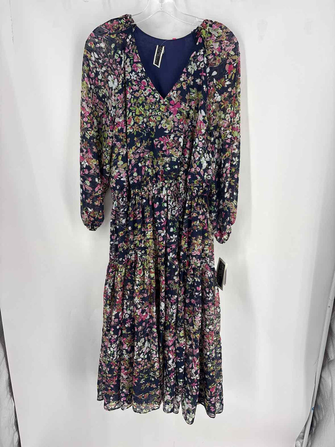 Size 14 JULIAN TAYLOR Navy Print Dress
