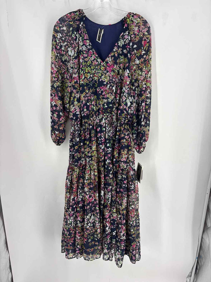 Size 14 JULIAN TAYLOR Navy Print Dress