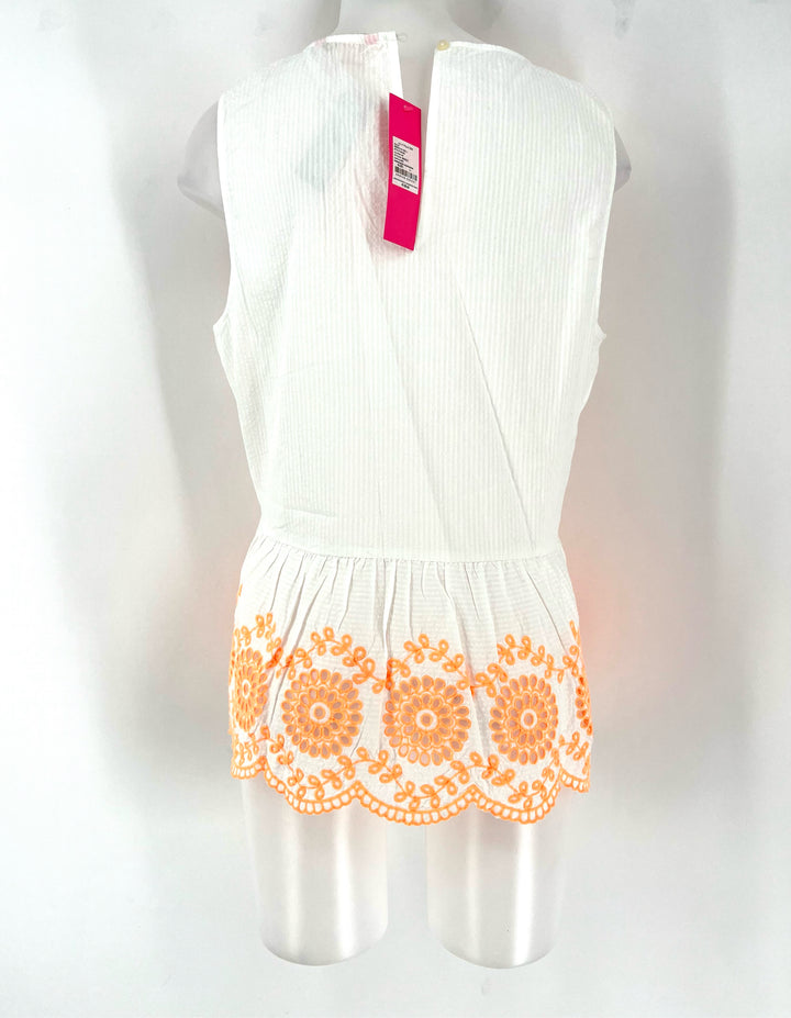 Size L Lilly Pulitzer White Print Shirt