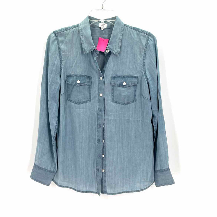 Size S CROWN & IVY Blue Shirt