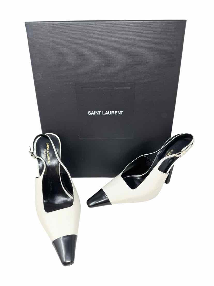 Shoe Size 41 SAINT LAURENT Ivory Sateen Luxury - Pumps