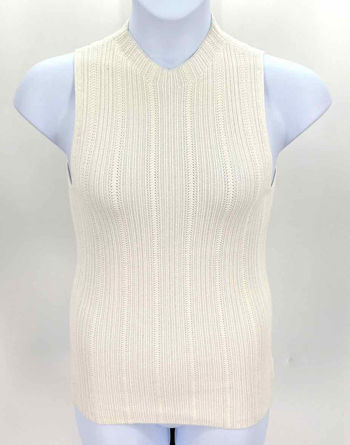 Size M THEORY Cream Knit Sweater
