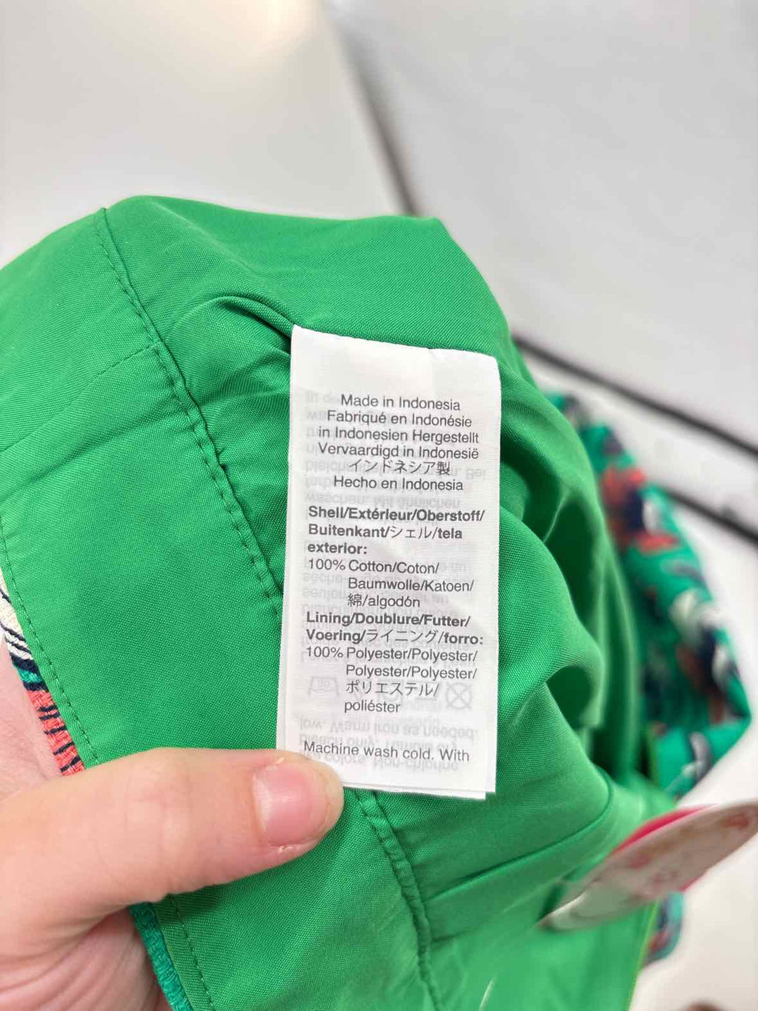 Size 6 J Crew Green Print Skirt