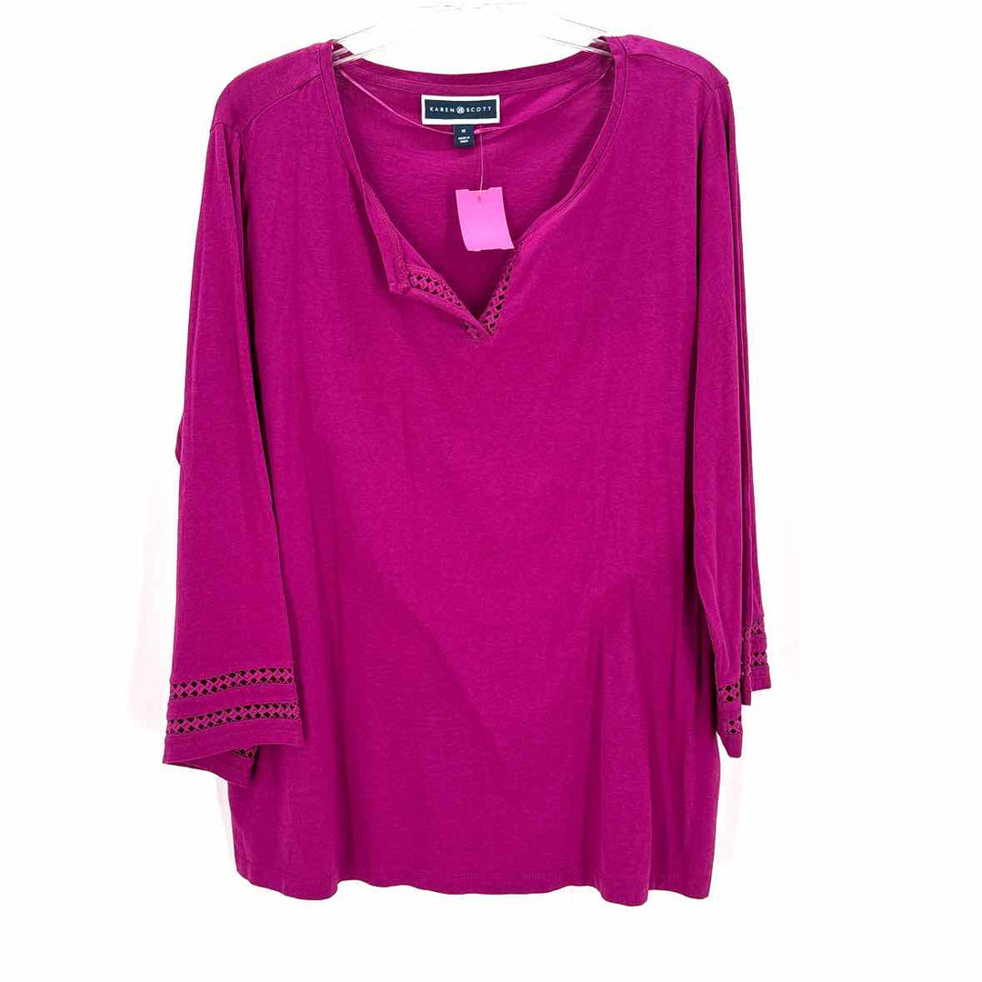 Size 1X Karen Scott Fuschia Shirt