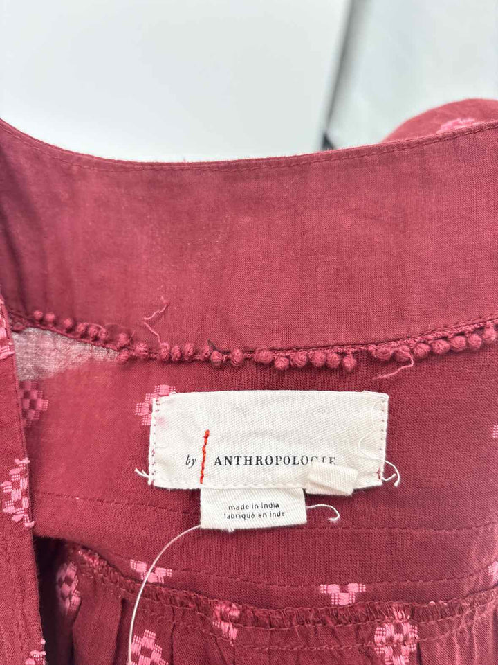Size M Anthropologie Burgundy Shirt