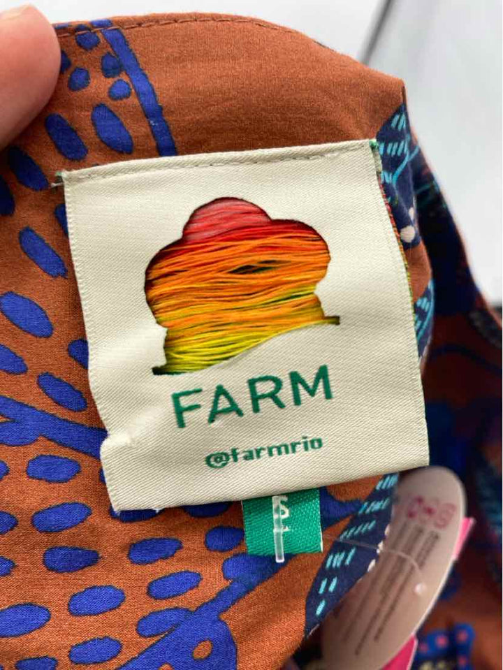 Size S FARM RIO Brown Print Dress
