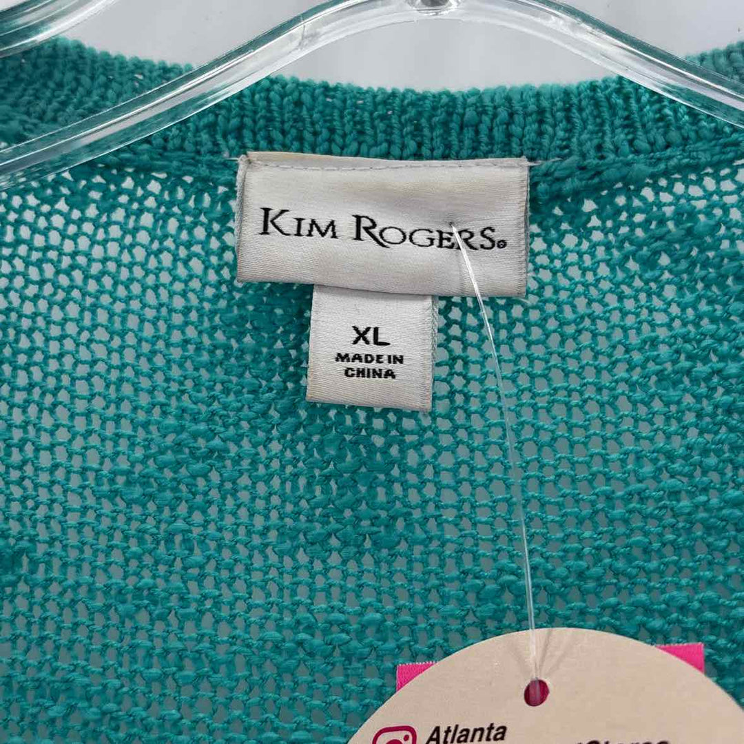 Size XL KIM ROGERS Teal Sweater