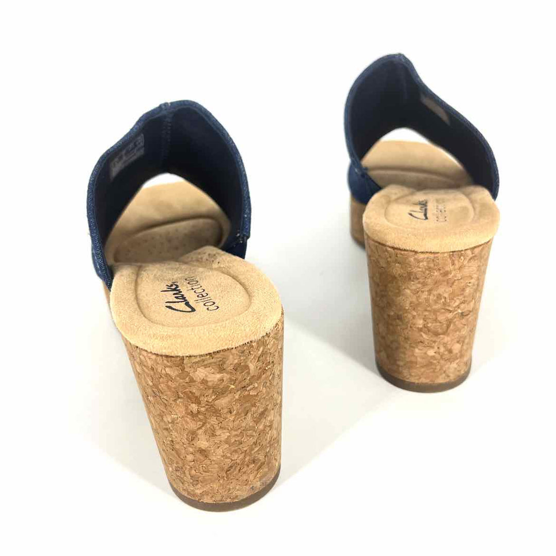 Shoe Size 7 CLARKS Blue Denim Sandals