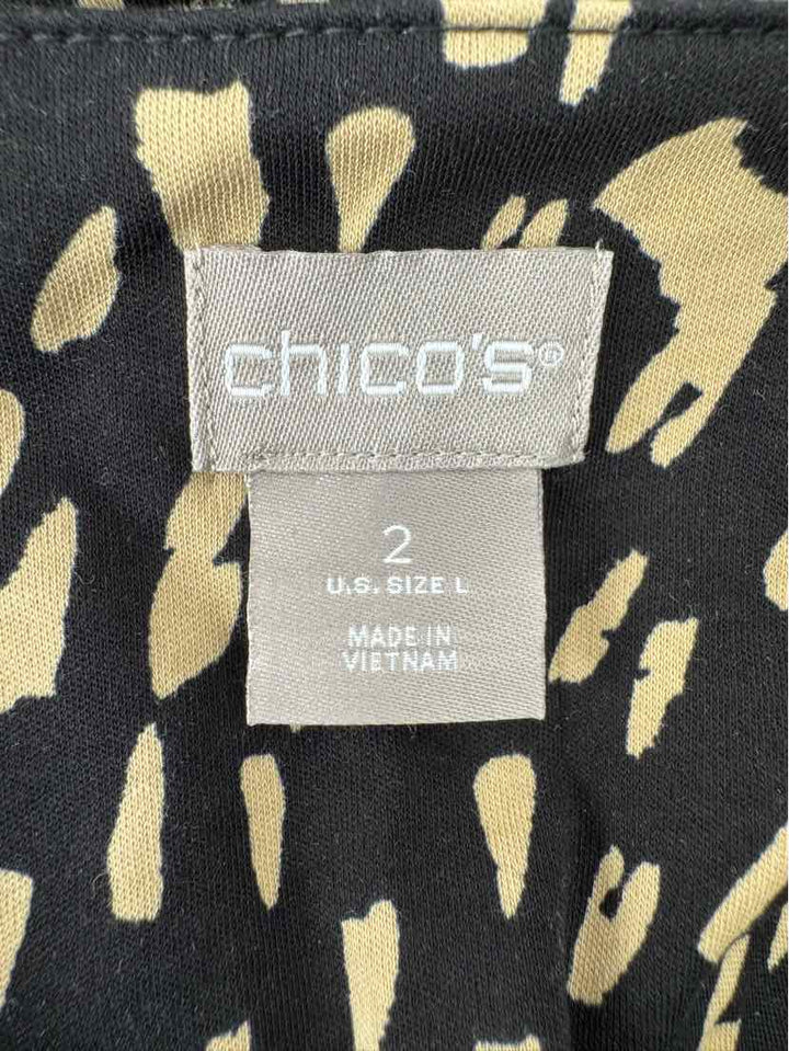 Size L Chico's Black Print Shirt