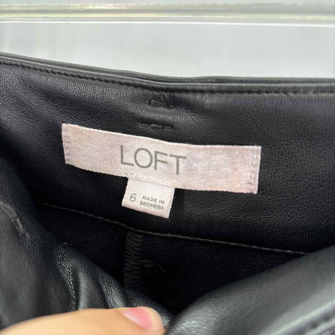 Size 6 LOFT Black Faux Leather Pants
