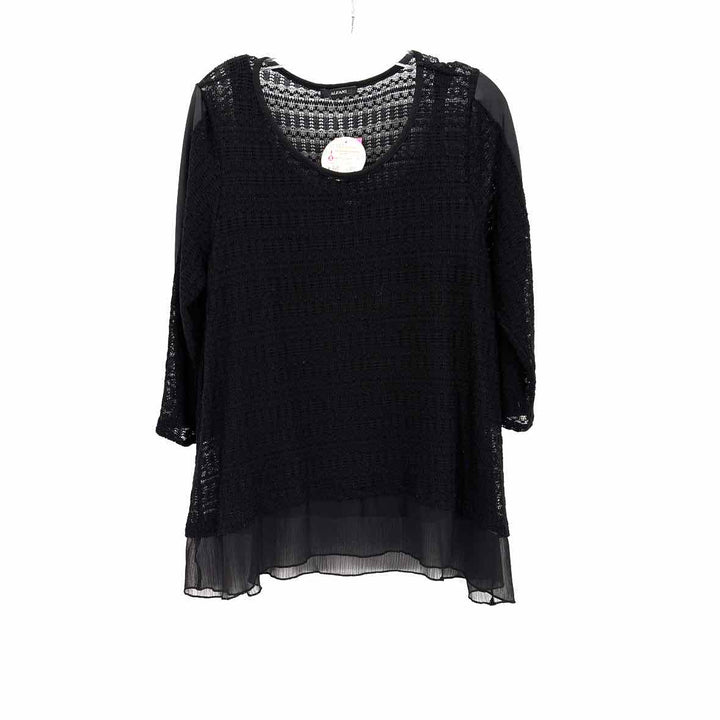Size L ALFANI Black Lace Shirt
