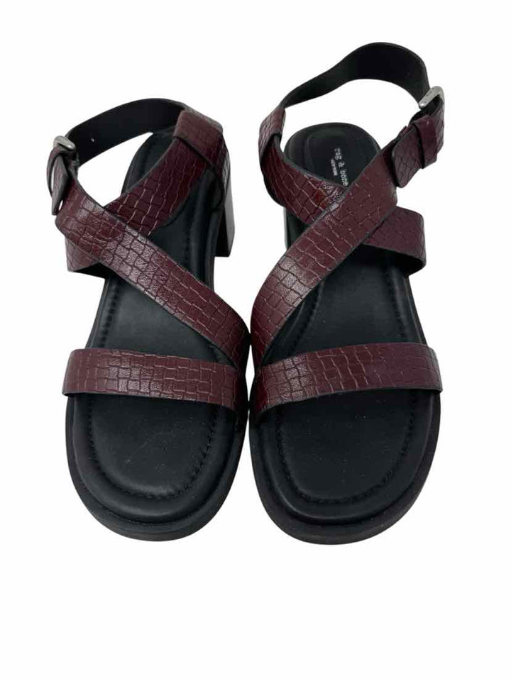 Shoe Size 39 RAG & BONE Burgundy Leather Sandals