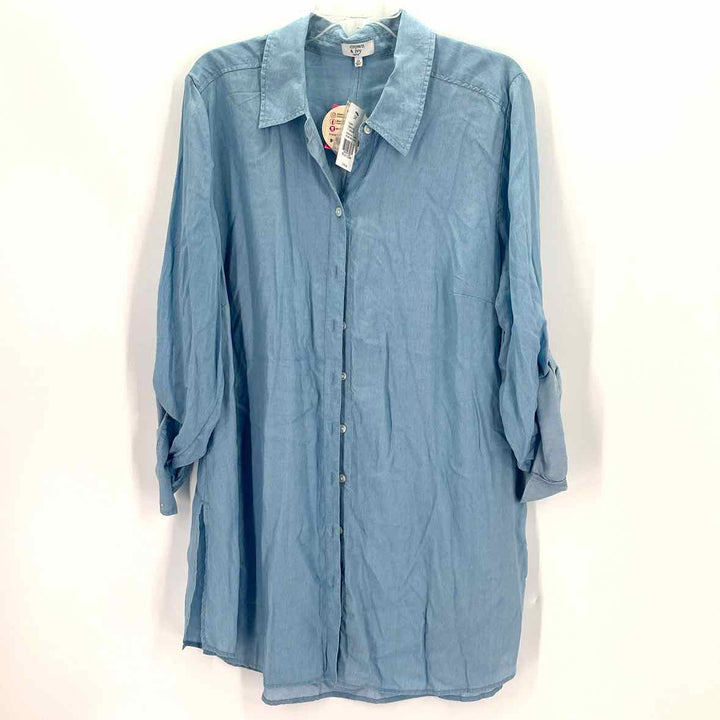 Size 2X CROWN & IVY Blue Chambray Shirt