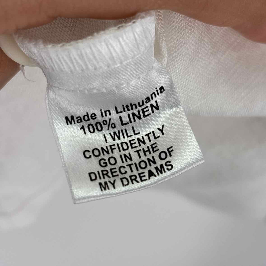 Size Petite White Linen Shirt