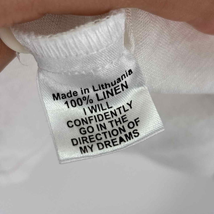 Size Petite White Linen Shirt