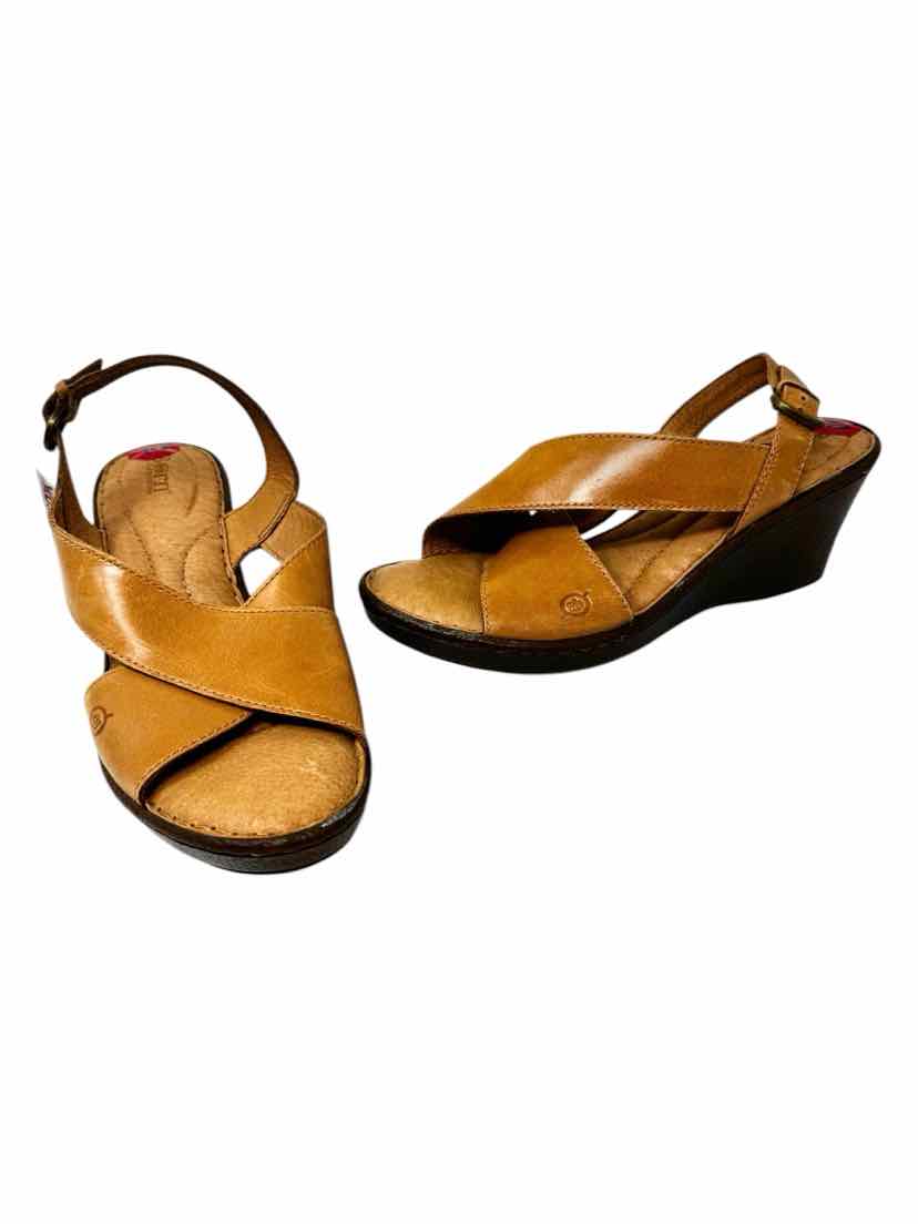 Shoe Size 10 Born Tan Leather Sandals